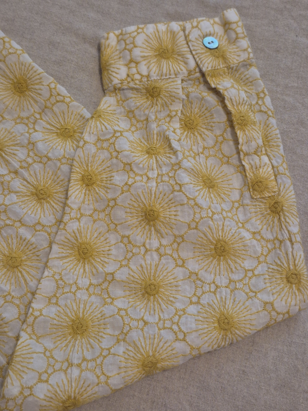 J. Jill Yellow and White Daisy-Print Button-Front Shirt - Picture 4 of 7